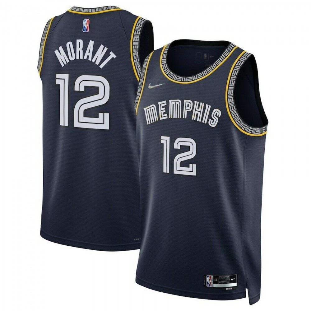 Men's Memphis Grizzlies Ja Morant #12 Navy Swingman Jersey - City Edition-Pro Kit Vault | Brand New 26/27 Sports Jerseys
